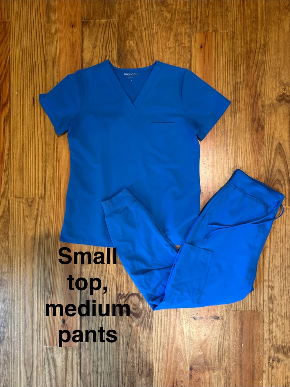 Mandala Women's Royal Blue Scrub Top & Pants Set